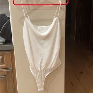 White chiffon camisole bodysuit